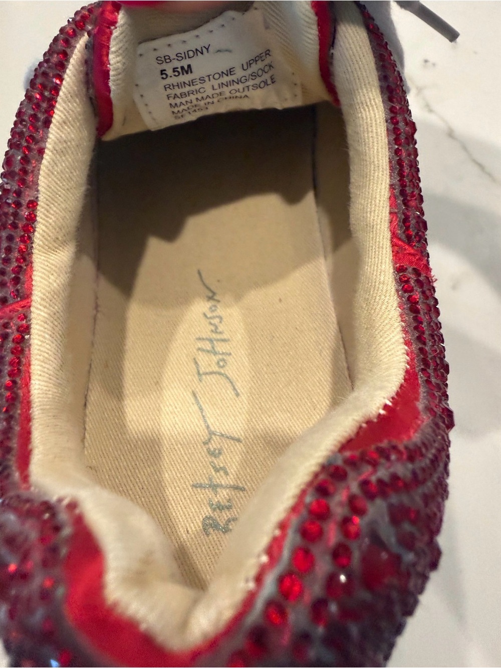 Betsey Johnson Red Crystal Lace-Up Sneakers - Picture 4 of 4